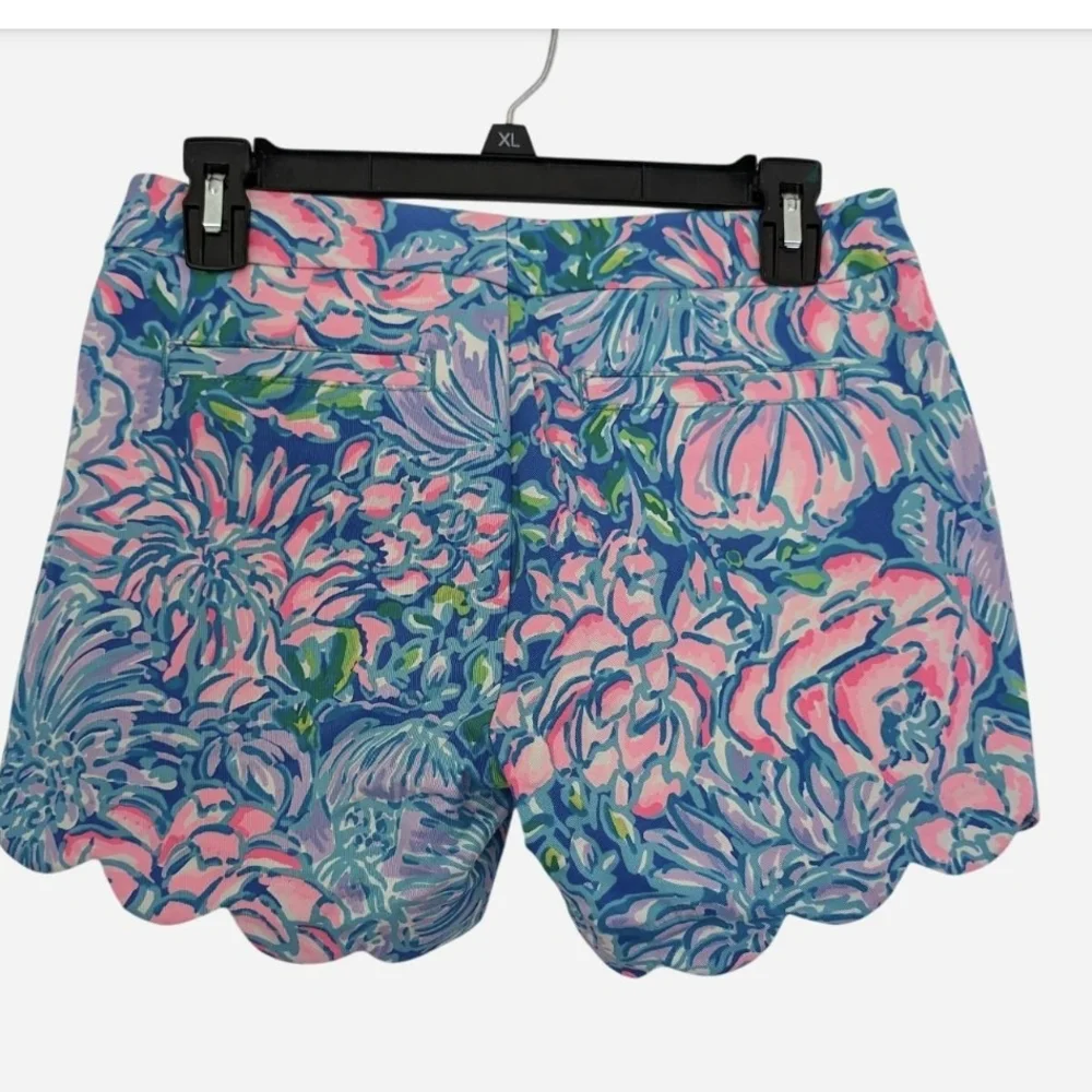 Pre-owned Lilly Pulitzer Pink and Blue High Waist Shorts - Picture 2 of 5